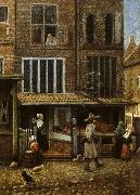 Jacobus Vrel Street Scene with Bakery Norge oil painting reproduction